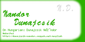 nandor dunajcsik business card